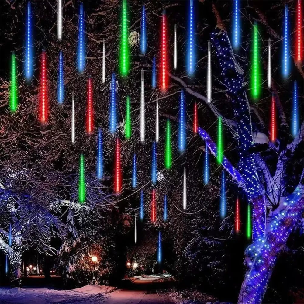 Revira™ Meteor Shower Christmas Lights – USB 8-Tube LED Falling Snow Glow (30cm & 50cm)