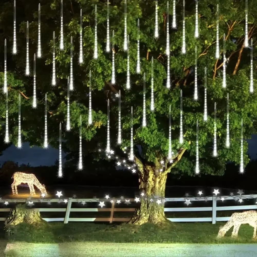 Revira™ Meteor Shower Christmas Lights – USB 8-Tube LED Falling Snow Glow (30cm & 50cm)